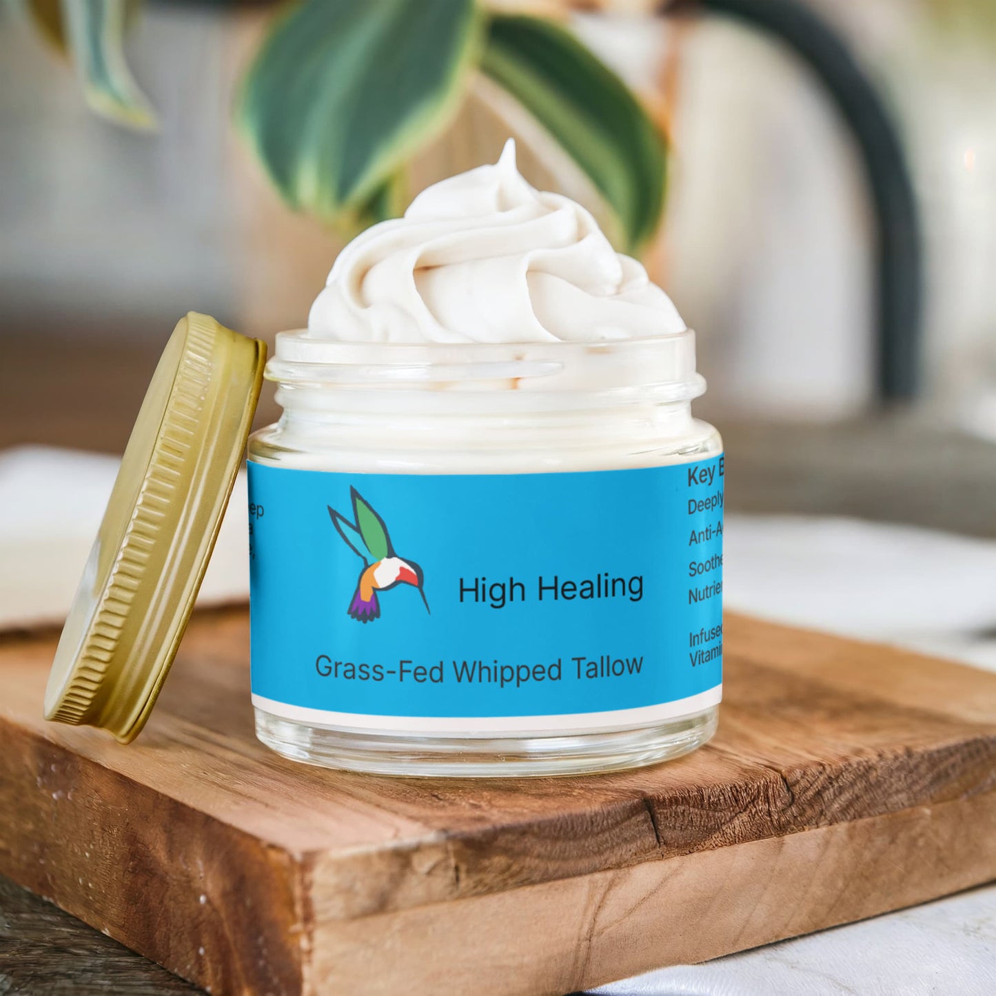 High Healing Whipped Grass-Fed Tallow Balm with Vanilla Bean