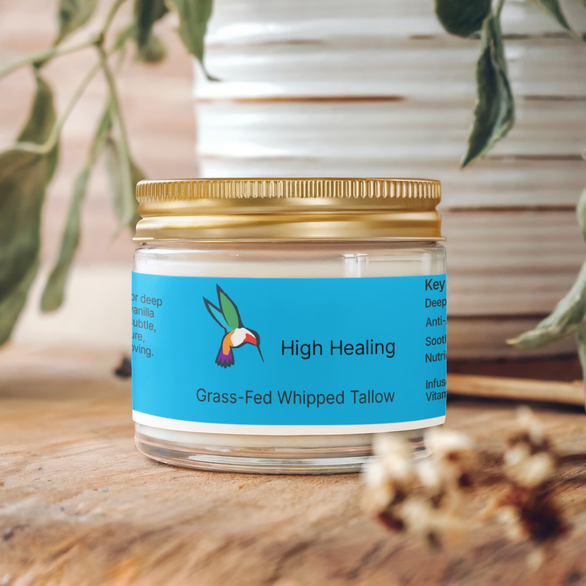 High Healing Whipped Grass-Fed Tallow Balm with Vanilla Bean