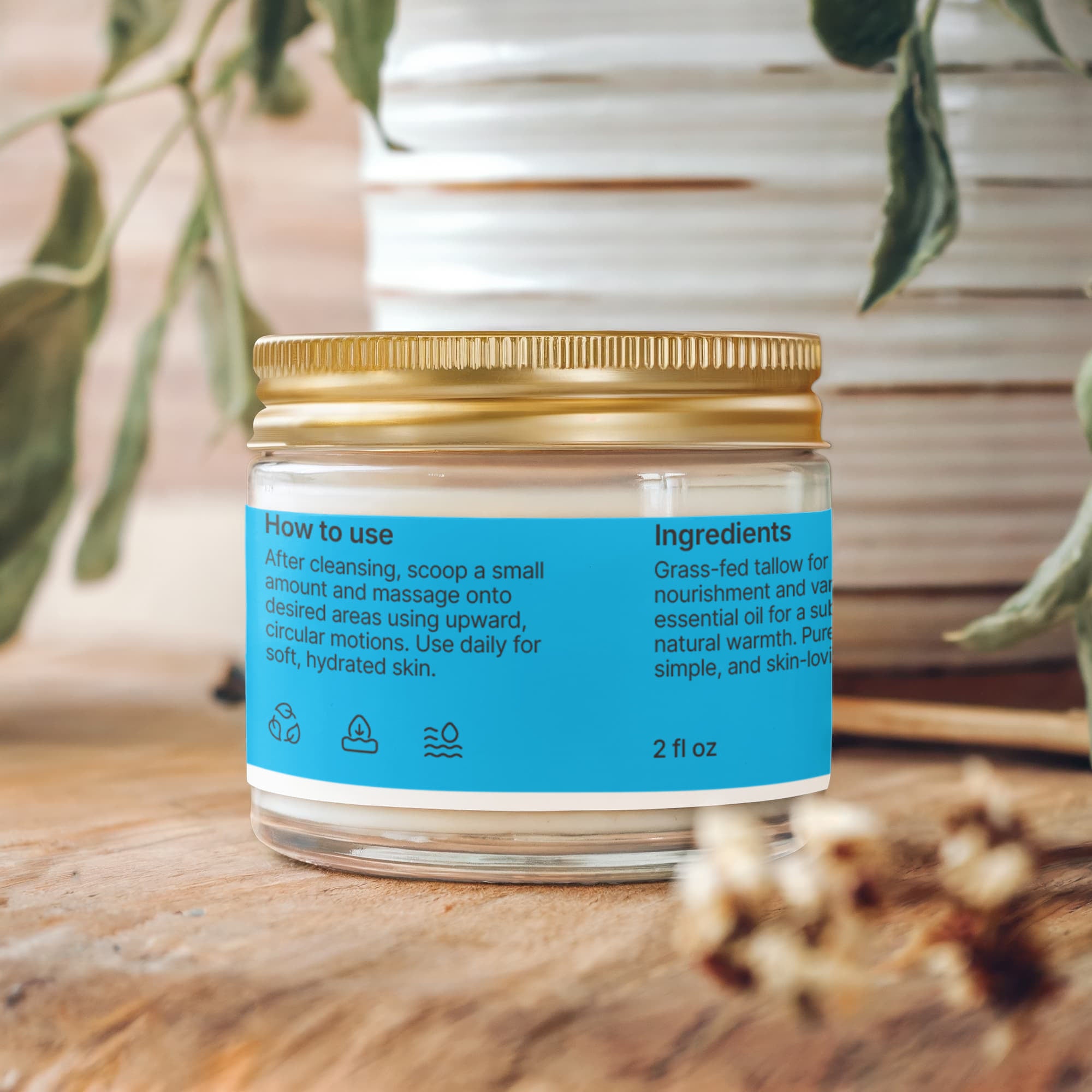 High Healing Whipped Grass-Fed Tallow Balm with Vanilla Bean