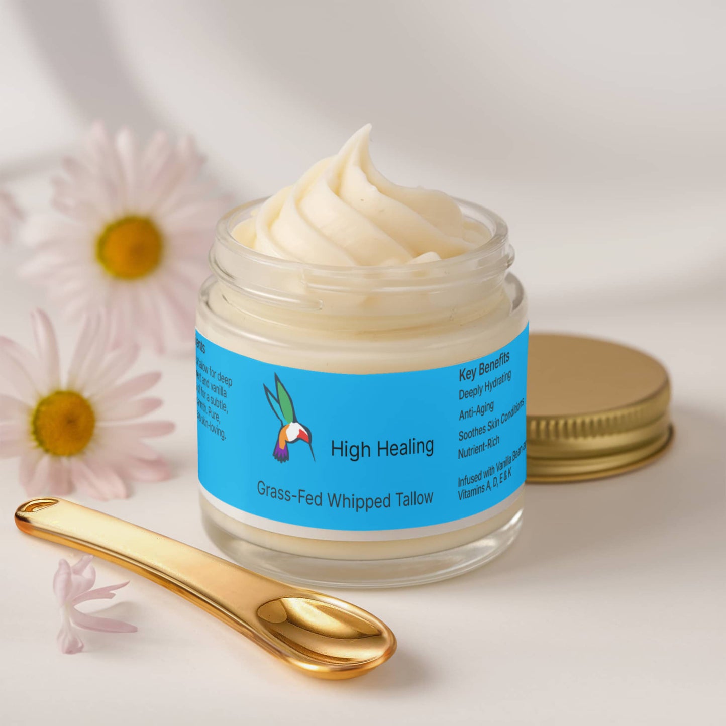 High Healing Whipped Grass-Fed Tallow Balm with Vanilla Bean