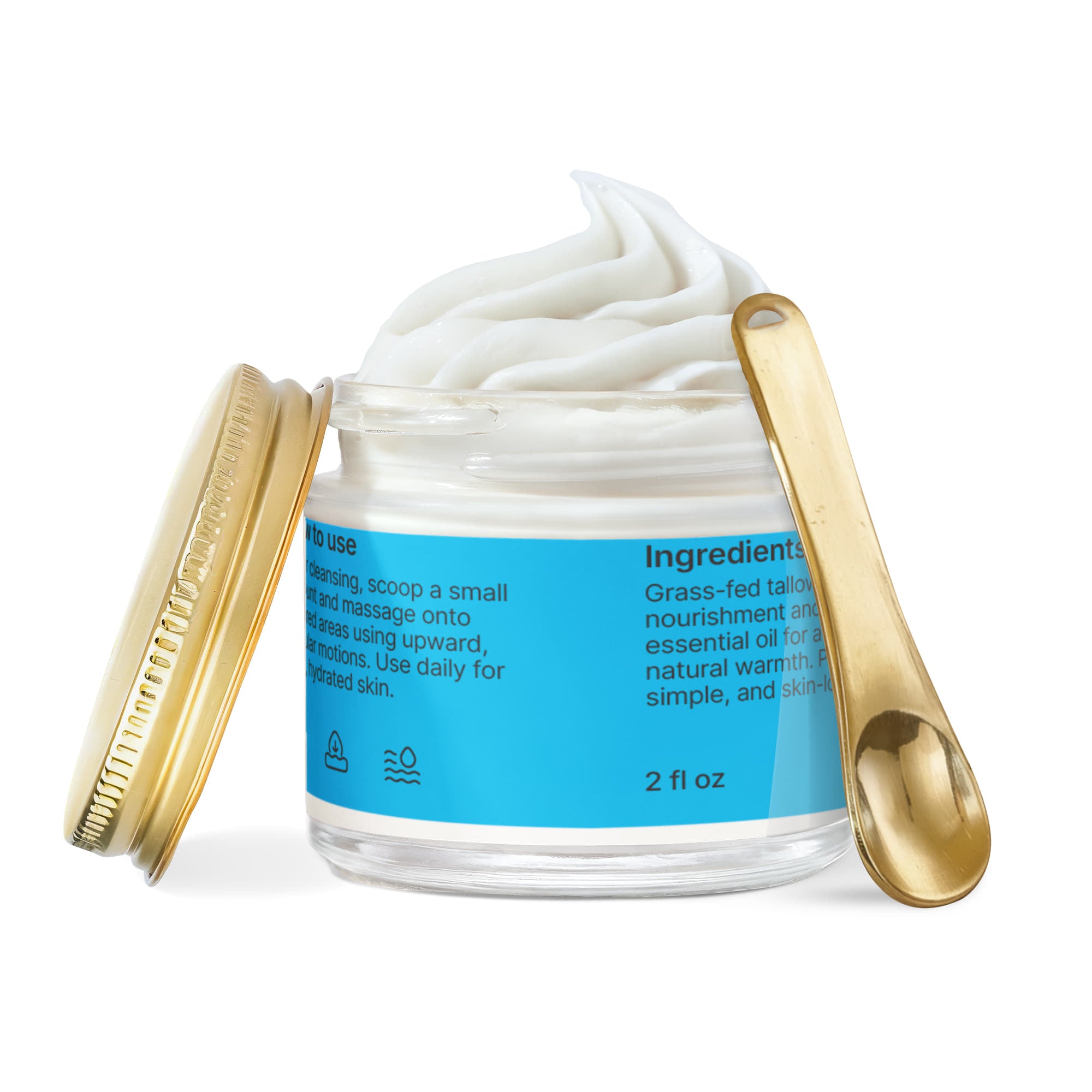 High Healing Whipped Grass-Fed Tallow Balm with Vanilla Bean